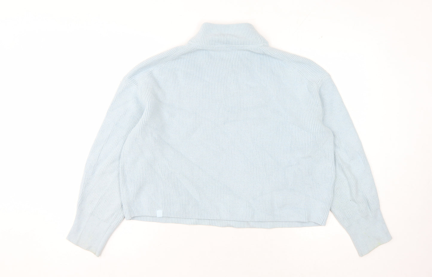 Lululemon Women's Blue Merino Wool Roll Neck Pullover, UK 10