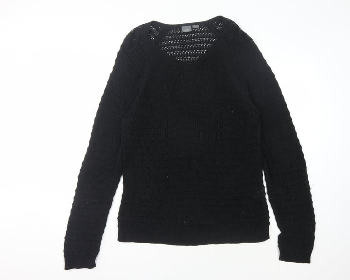 Armani Exchange Women's Black V-Neck Pullover Jumper L