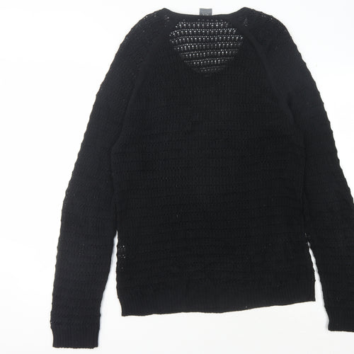 Armani Exchange Women's Black V-Neck Pullover Jumper L