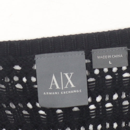 Armani Exchange Women's Black V-Neck Pullover Jumper L