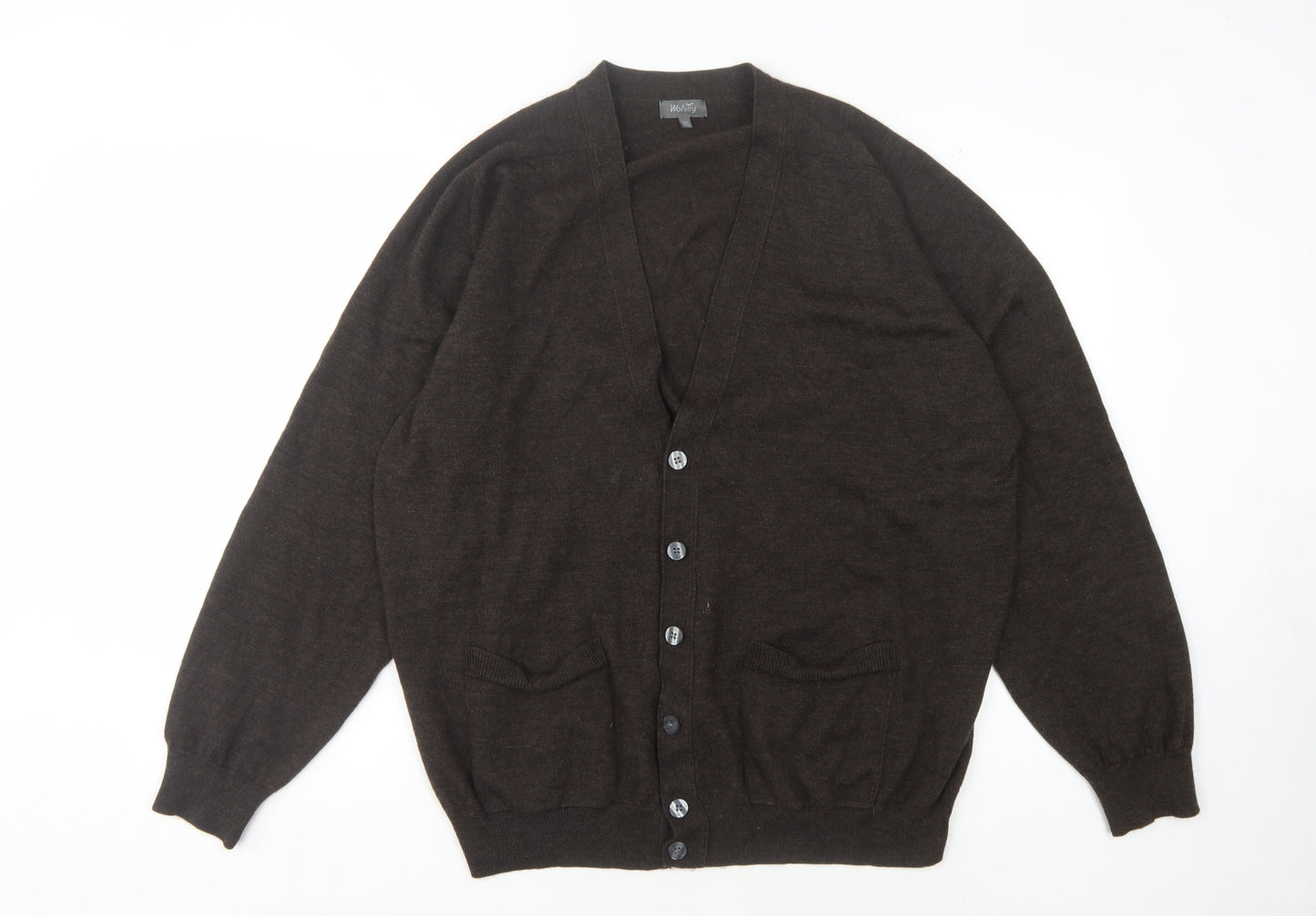 Wolsey Men's Brown Cardigan 2XL V-Neck Buttoned