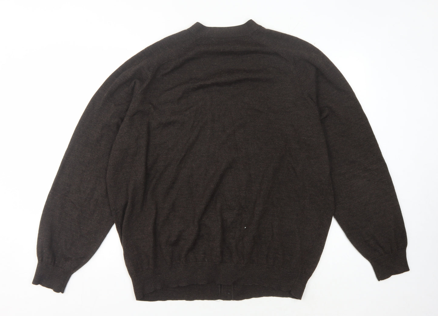 Wolsey Men's Brown Cardigan 2XL V-Neck Buttoned
