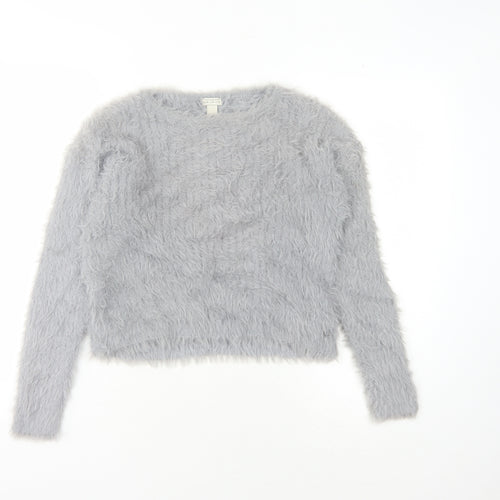 Pull Women's Grey Chunky-Knit Pullover M