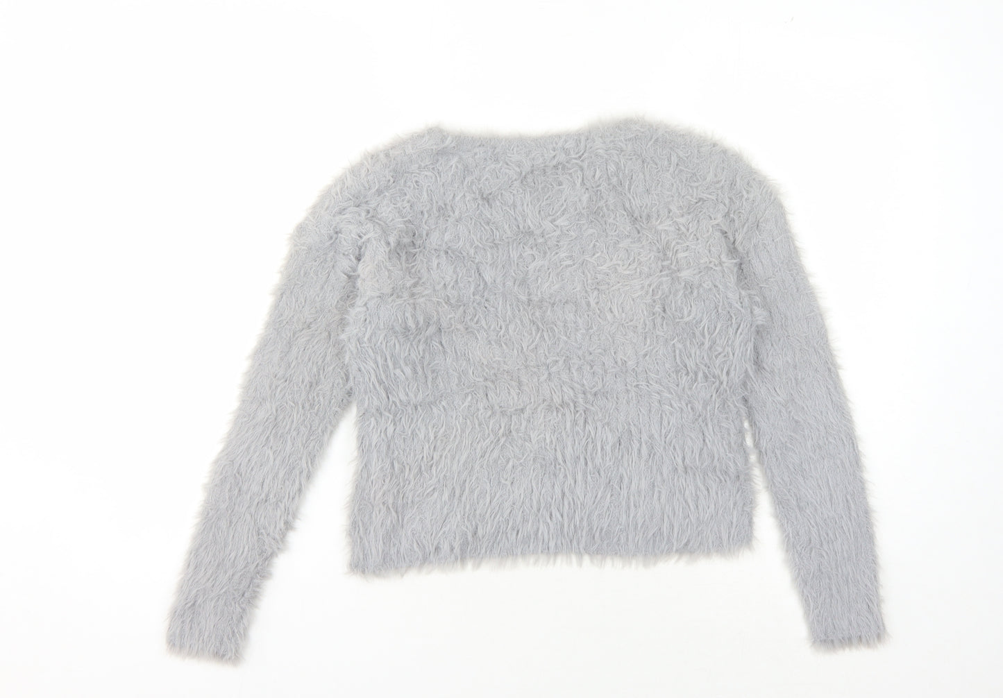 Pull Women's Grey Chunky-Knit Pullover M