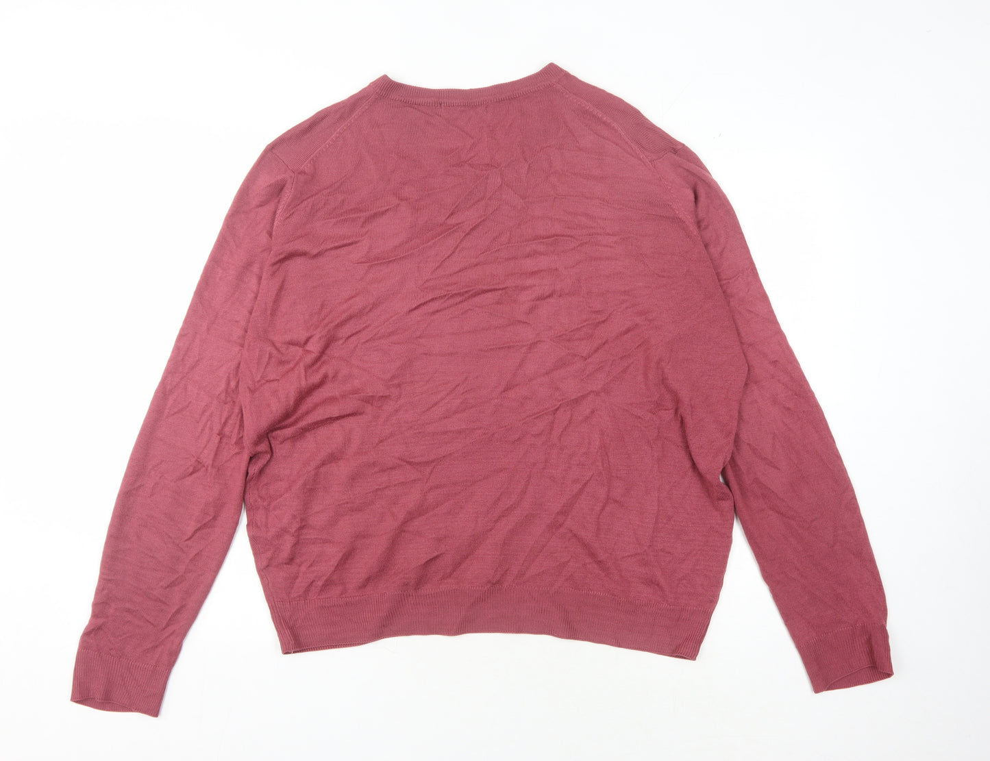 James Pringle Men's Red V-Neck Pullover Jumper Size L