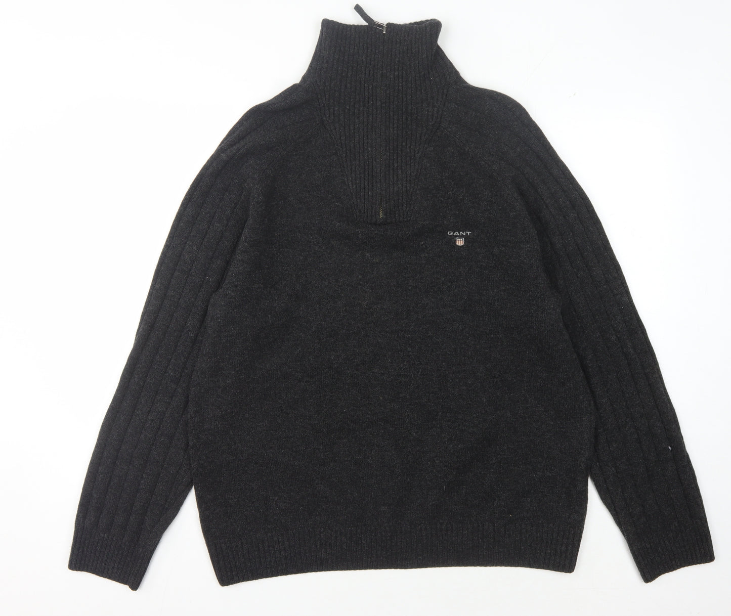 GANT Men's Black XL Wool Pullover Jumper