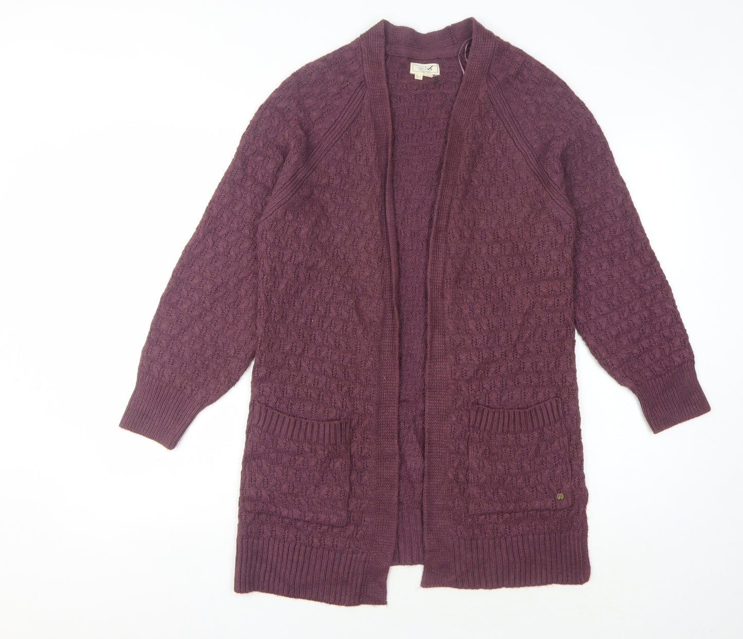 Fat Face Women's Purple Long Sleeve Open Front Cardigan Size 6