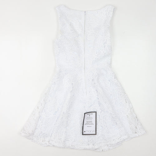 City Studio Women's White A-Line Lace Dress Size S