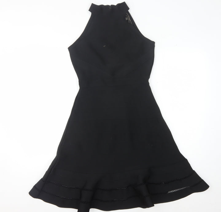 Lipsy Women's Black High Neck Dress Size 10