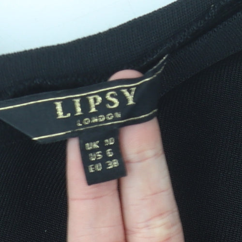Lipsy Women's Black High Neck Dress Size 10