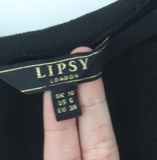 Lipsy Women's Black High Neck Dress Size 10
