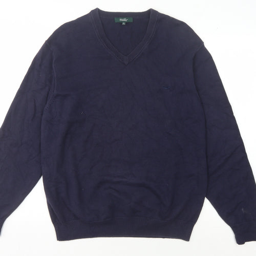 Wolsey Men's Blue V-Neck Knit Pullover Jumper Size M