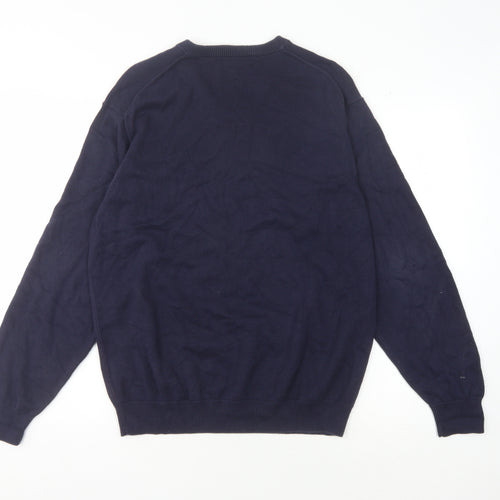 Wolsey Men's Blue V-Neck Knit Pullover Jumper Size M