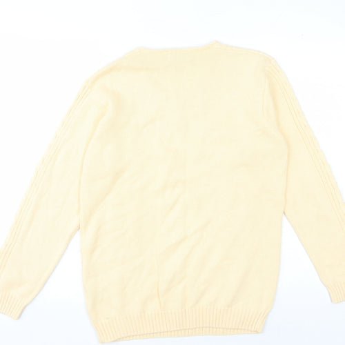 Jumper Women's Ivory Cable-Knit V-Neck Pullover S