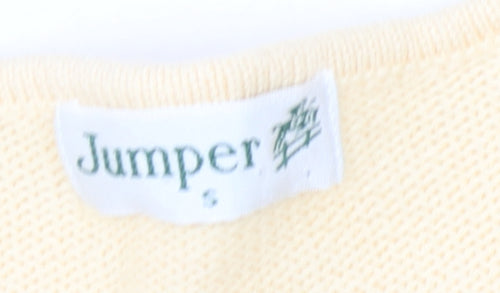 Jumper Women's Ivory Cable-Knit V-Neck Pullover S