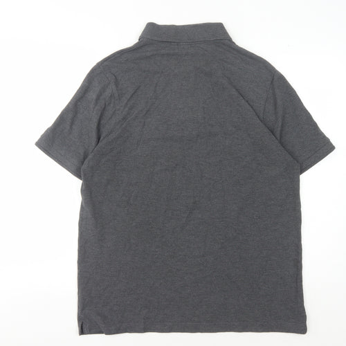 John Lewis Men's Grey Polo Shirt Medium Short Sleeve