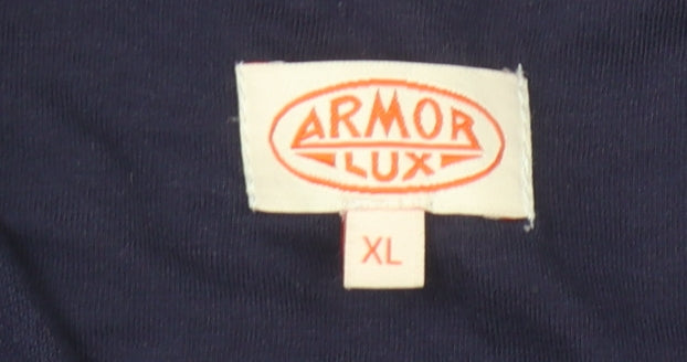Armor Lux Men's Blue Polo Shirt XL Short Sleeve Cotton