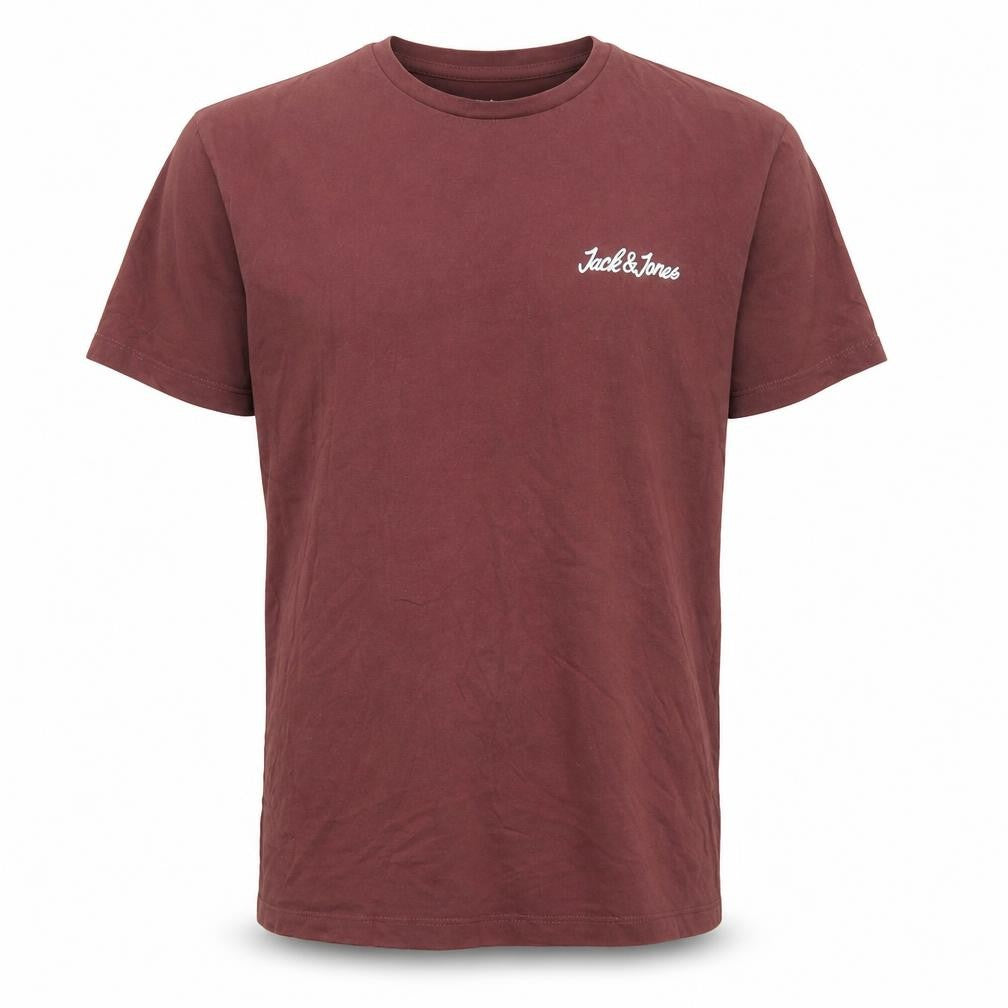Jack & Jones Men's Brown Cotton Crew Neck T-Shirt, Size M