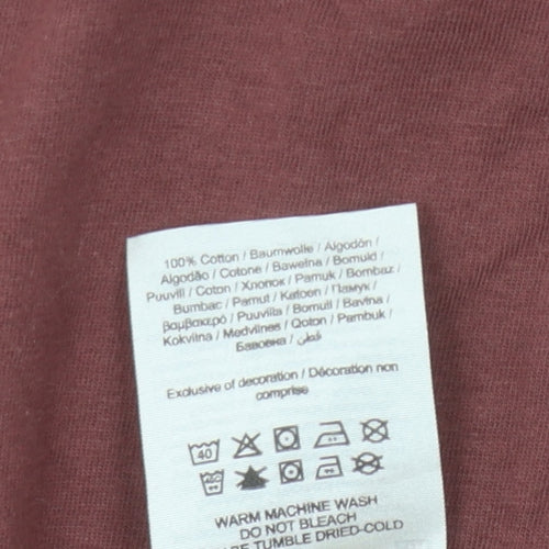 Jack & Jones Men's Brown Cotton Crew Neck T-Shirt, Size M