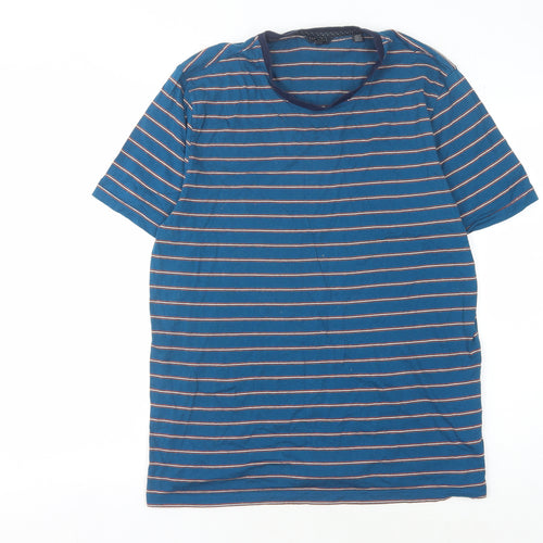 Ted Baker Men’s Blue Striped Cotton T-Shirt Size 4