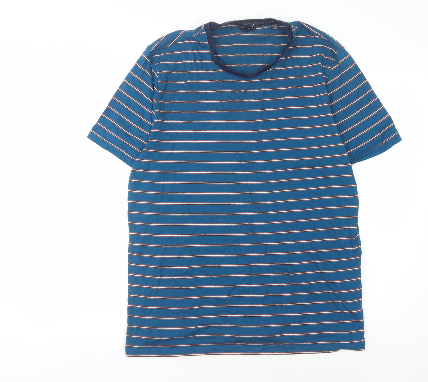 Ted Baker Men’s Blue Striped Cotton T-Shirt Size 4