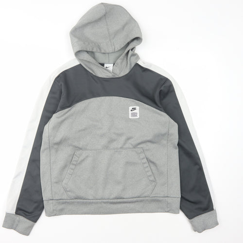 Nike Unisex Grey Pullover Hoodie - Small