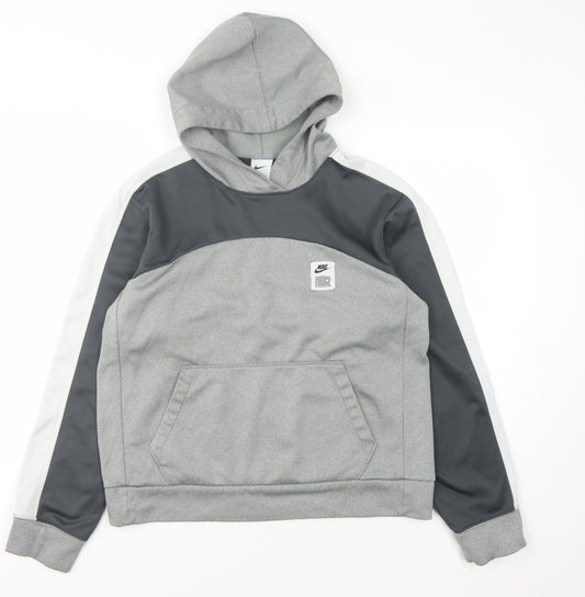 Nike Unisex Grey Pullover Hoodie - Small