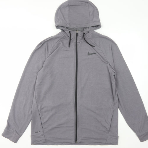 Nike Men's Grey Full Zip Hoodie Size L