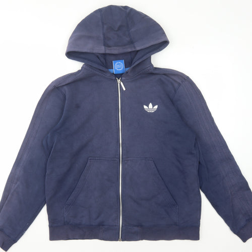 adidas Men's Blue Full Zip Hoodie Size L