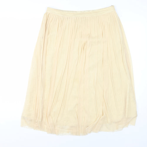 Fearne Cotton Women's Beige Pleated Midi Skirt Size 12