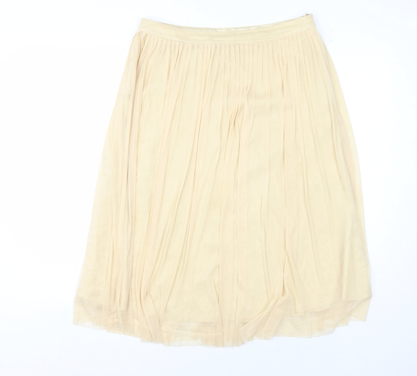 Fearne Cotton Women's Beige Pleated Midi Skirt Size 12