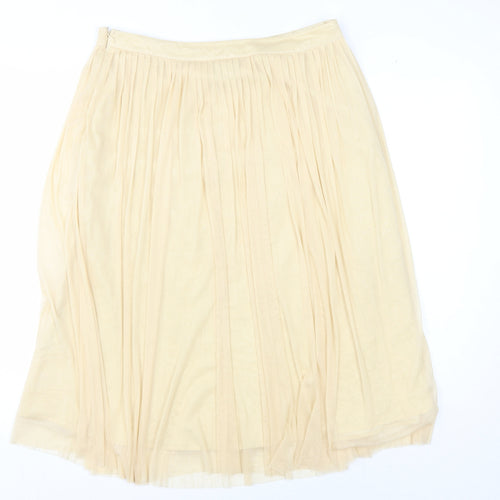 Fearne Cotton Women's Beige Pleated Midi Skirt Size 12