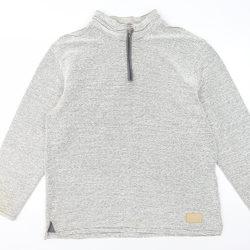 Weird Fish Men's Grey 1/4 Zip Sweatshirt, Size L