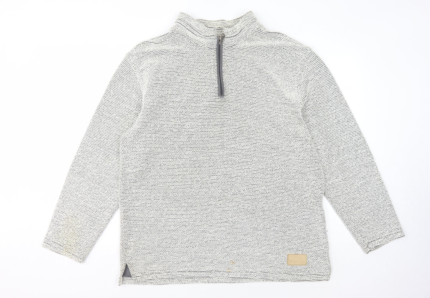 Weird Fish Men's Grey 1/4 Zip Sweatshirt, Size L