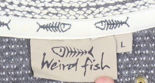 Weird Fish Men's Grey 1/4 Zip Sweatshirt, Size L