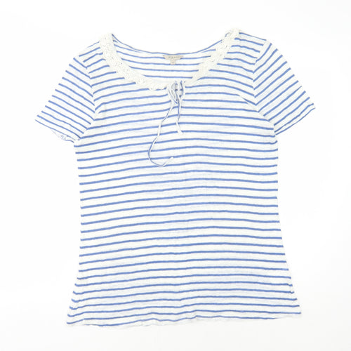 Kew Women's Blue Striped T-Shirt XL Regular Fit