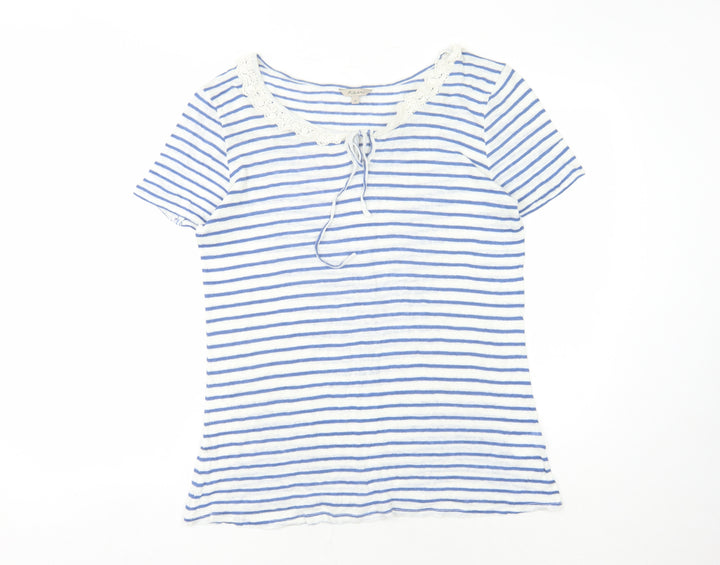 Kew Women's Blue Striped T-Shirt XL Regular Fit