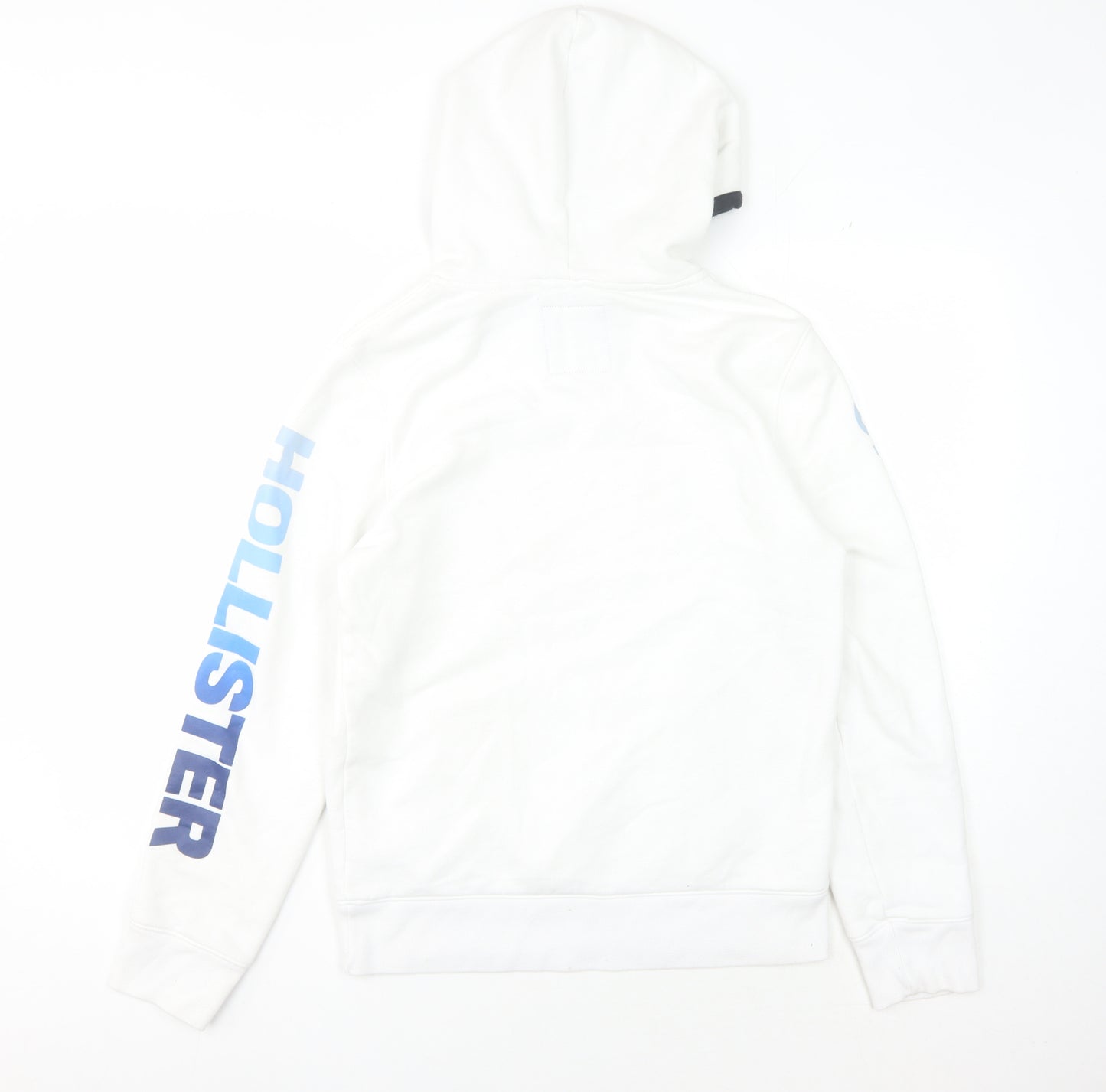 Hollister Mens XS White Pullover Hoodie with Logo