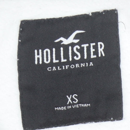Hollister Mens XS White Pullover Hoodie with Logo