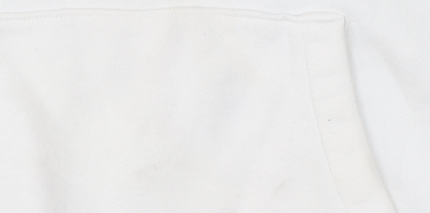 Hollister Mens XS White Pullover Hoodie with Logo
