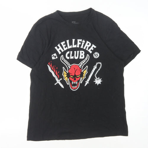 Netflix Stranger Things Hellfire Club T-Shirt, M, Unisex, Black