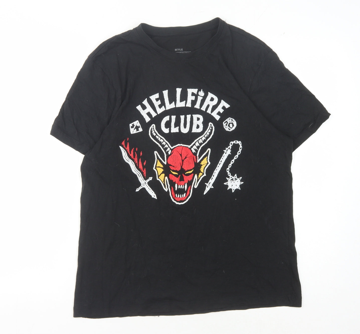 Netflix Stranger Things Hellfire Club T-Shirt, M, Unisex, Black