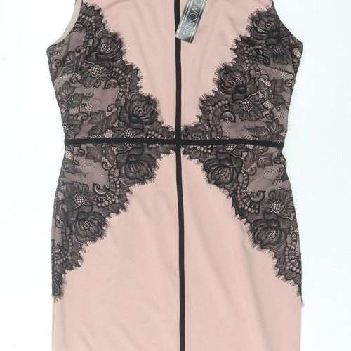 Showcase Women's Pink Lace Sheath Dress Size 16