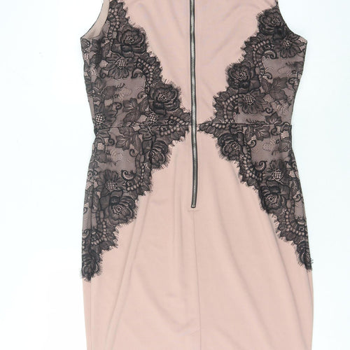 Showcase Women's Pink Lace Sheath Dress Size 16