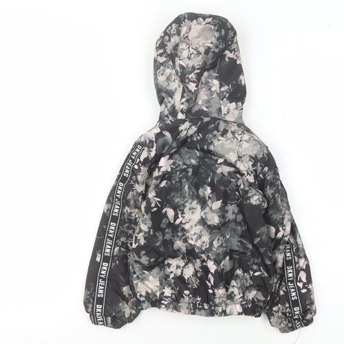 DKNY Girls' Multicoloured Floral Puffer Jacket, Size 3