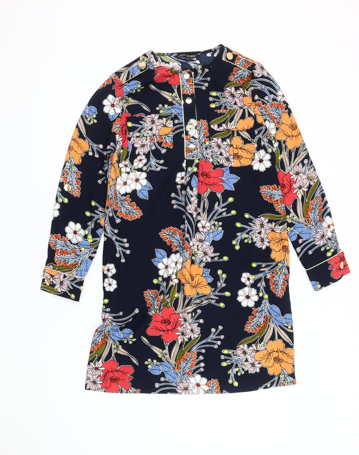 Next Women's Multicoloured Floral Shift Dress, Size 8