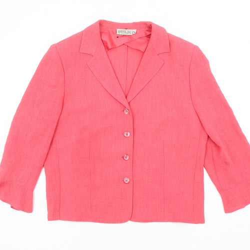 Gold Pink Women's Suit Jacket Size 14