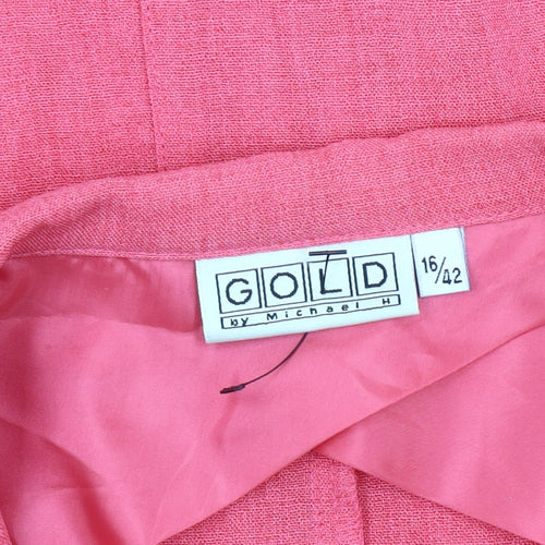 Gold Pink Women's Suit Jacket Size 14
