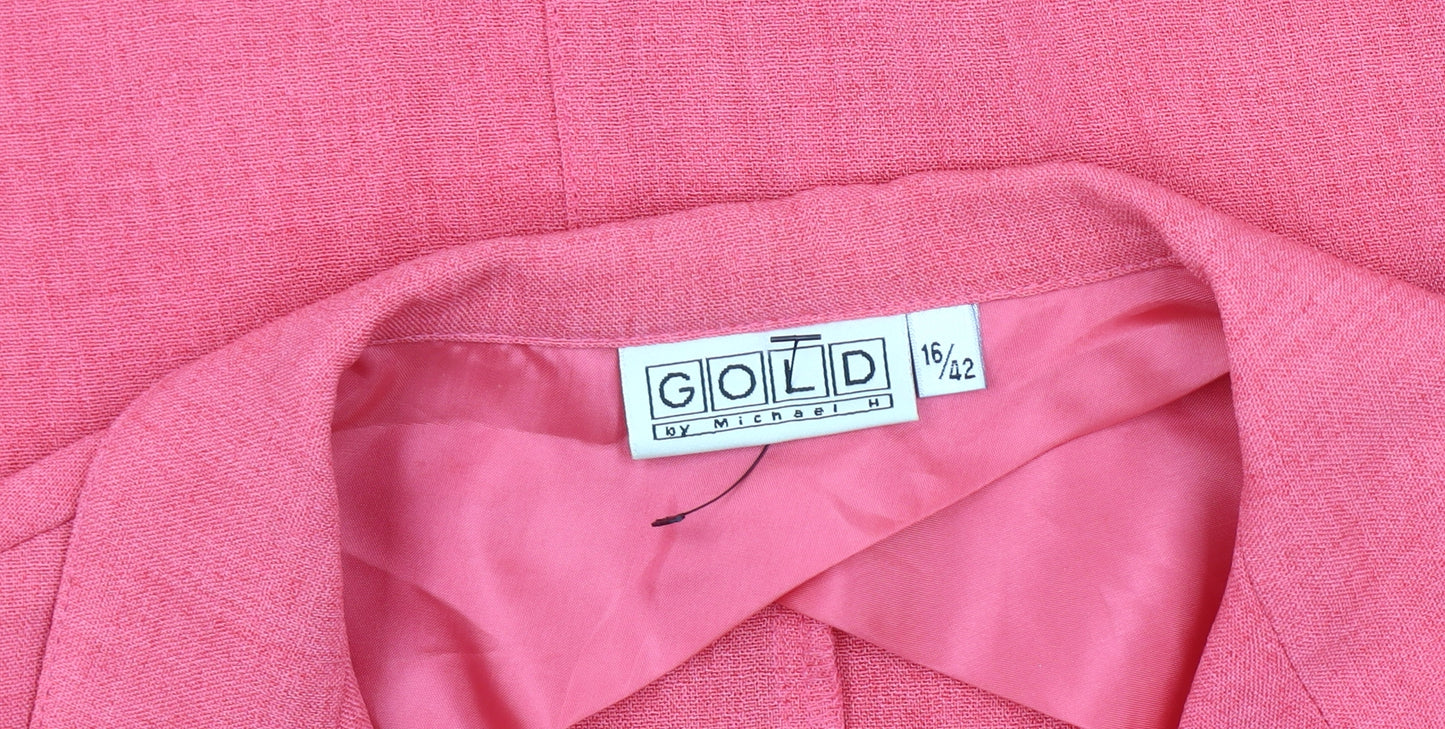 Gold Pink Women's Suit Jacket Size 14