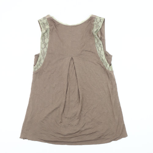Cupio Women's Brown Sequin Lace Tank Top, Size S